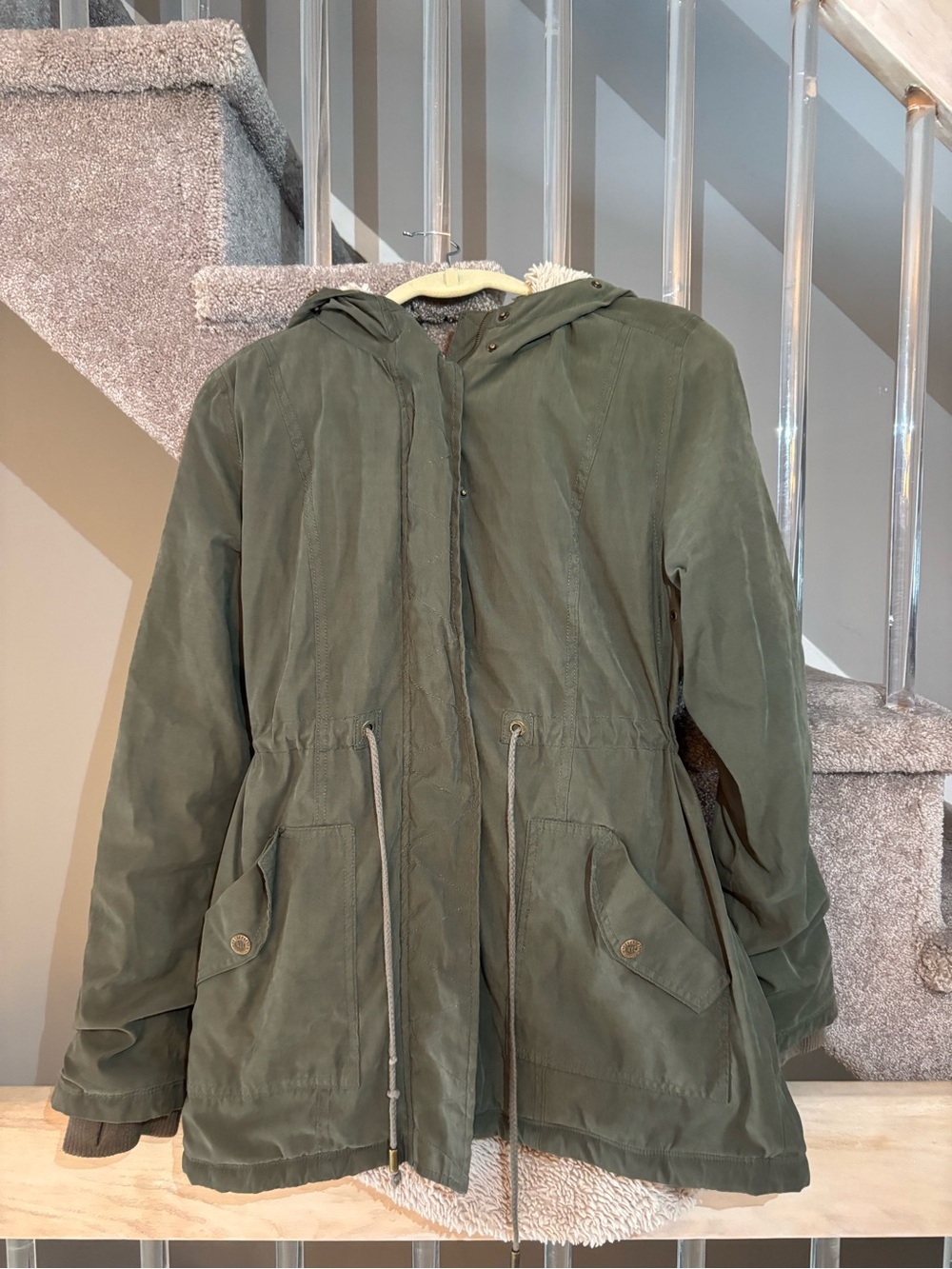Aeropostale Women’s Olive Green Hooded Parka Jacket